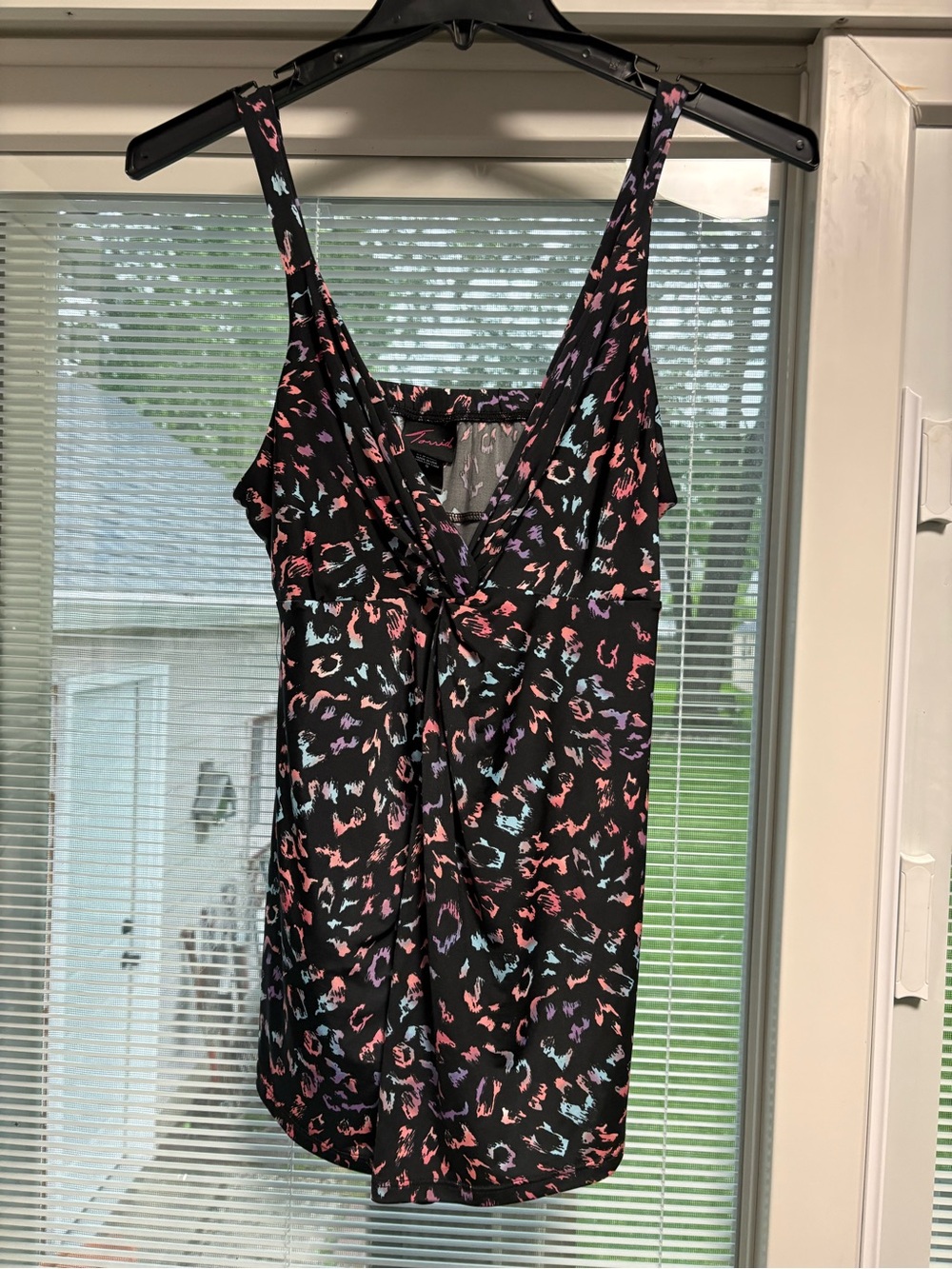 torrid Black Cami with Pink, Purple and Blue Leopard Print